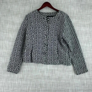 Charter Club Womens Size L button up jacket zebra print 1922